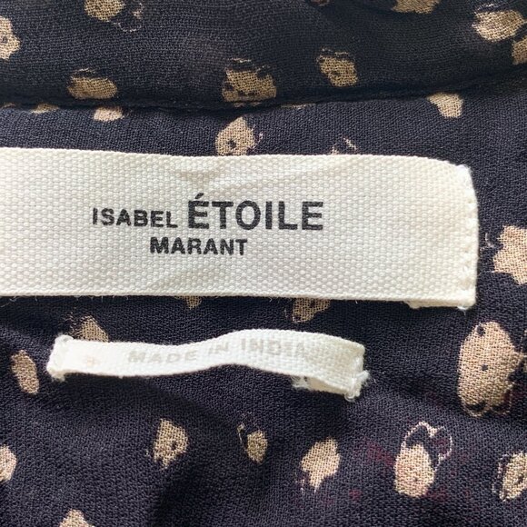Isabel Marant Blouse Sz 36 S Black Embroidered Boho Tunic Holiday Snowflakes - Picture 15 of 15